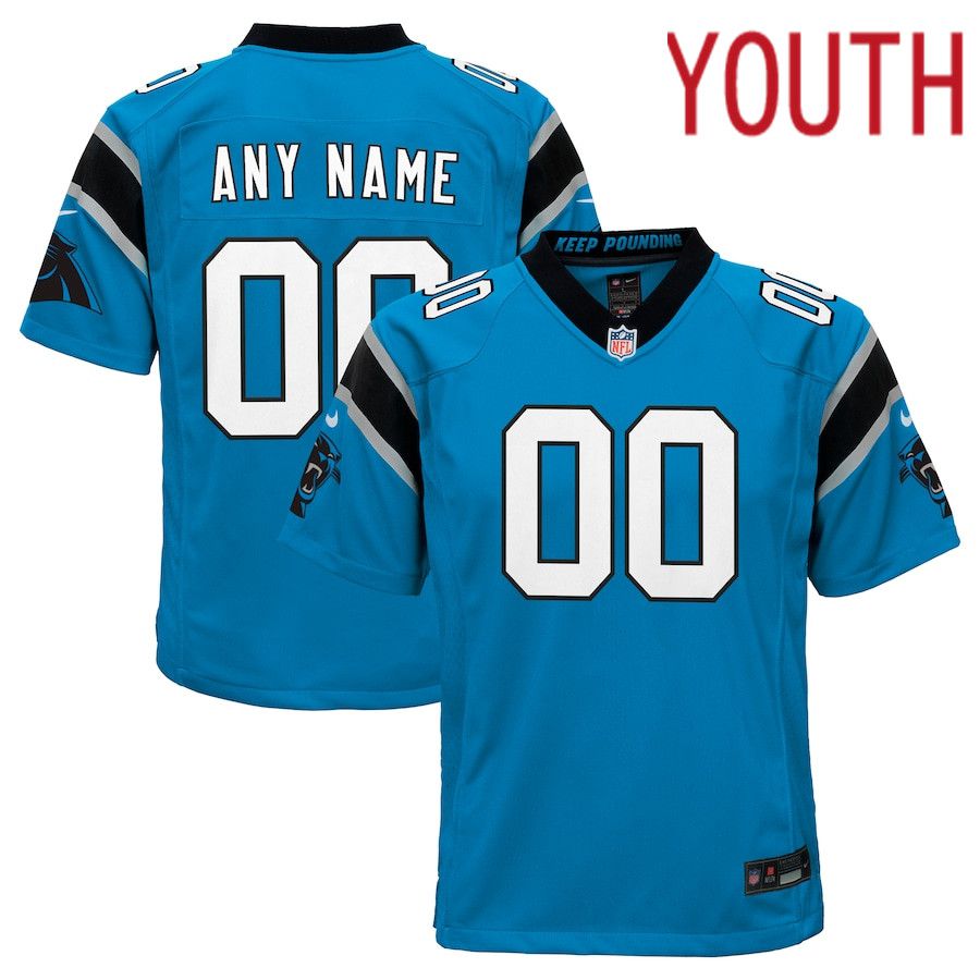 Youth Carolina Panthers Nike Blue Alternate Custom Game NFL Jersey->->Custom Jersey